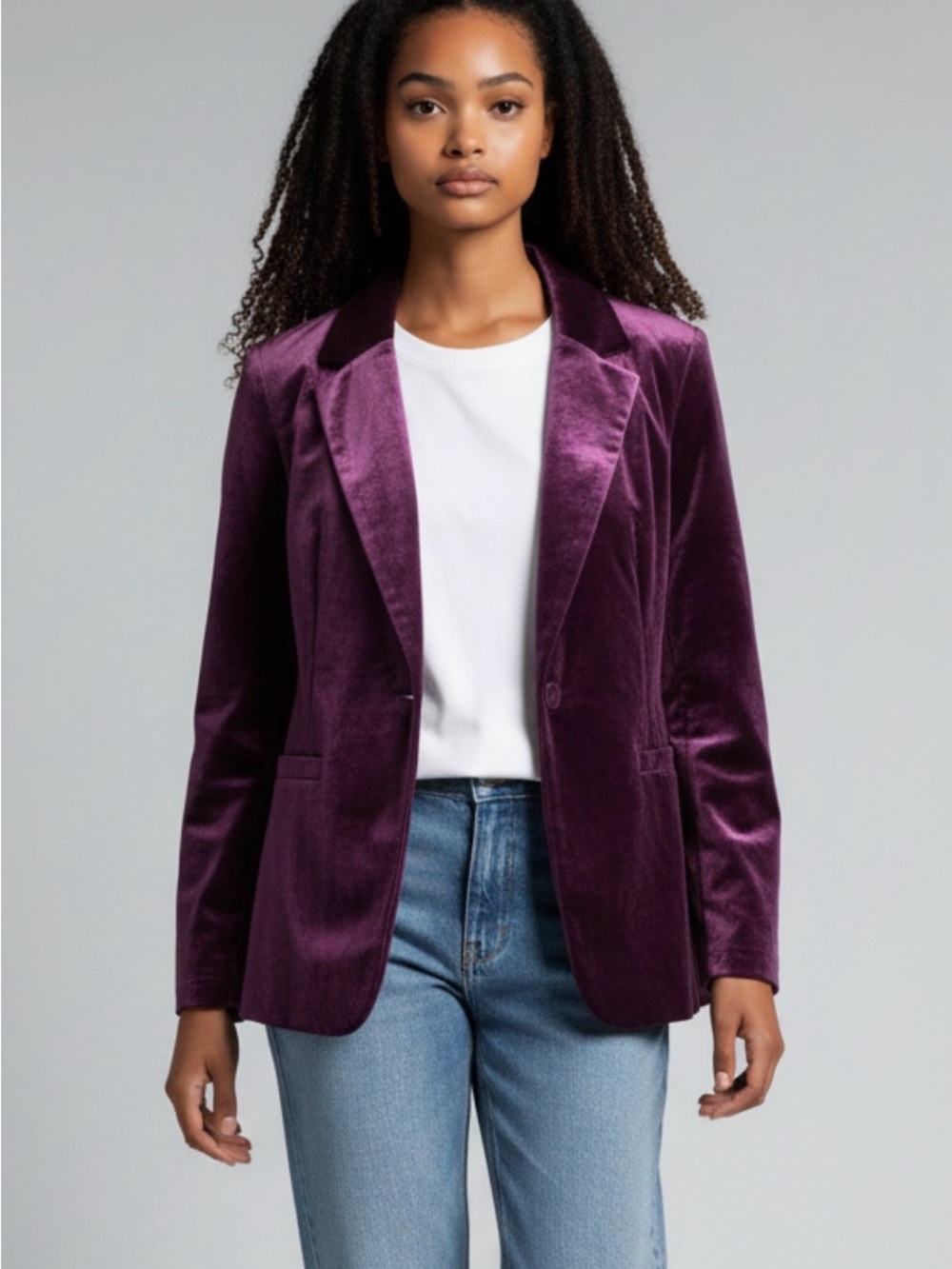 Velvety sift royal Purple Blazer size Small